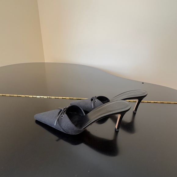 Authentic Vintage Retro Rare Luxury Gucci Black GG Canvas Mule Pumps/Shoes - Picture 16 of 17